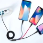 Kabel USB 3w1 Micro/iPhone/TYP-C wielokolorowy XO NB54 3A